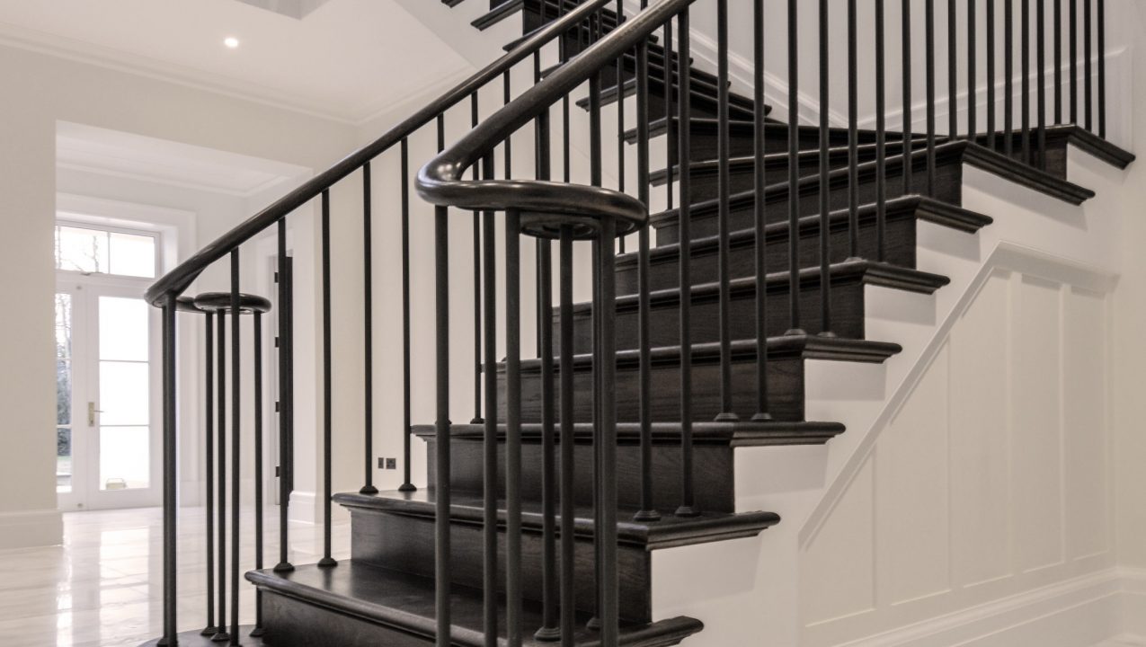 Staircase handrail & tread project by PT Handrails at Clive Durose